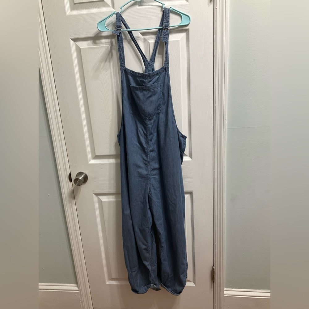 Arie Women's Hickory Striped  Bibb  lightweight Overalls Sz XL